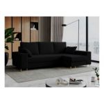 Narożnik DORIAN L - uniwersalny - czarny, boucle