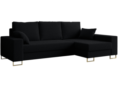 Narożnik DORIAN L - uniwersalny - czarny, boucle