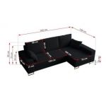 Narożnik DORIAN L - uniwersalny - czarny, boucle