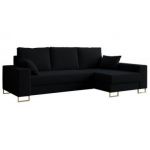 Narożnik DORIAN L - uniwersalny - czarny, boucle