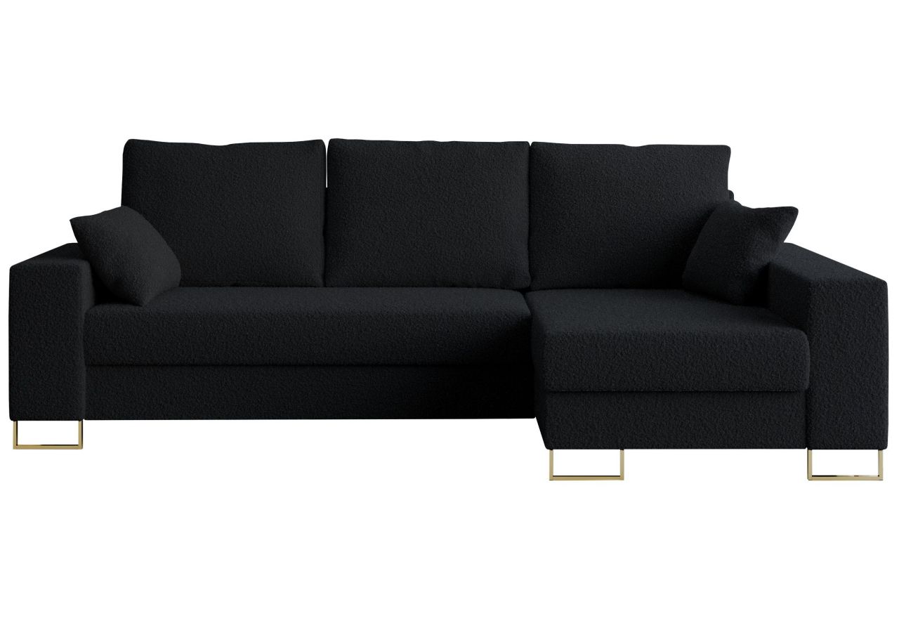 Narożnik DORIAN L - uniwersalny - czarny, boucle