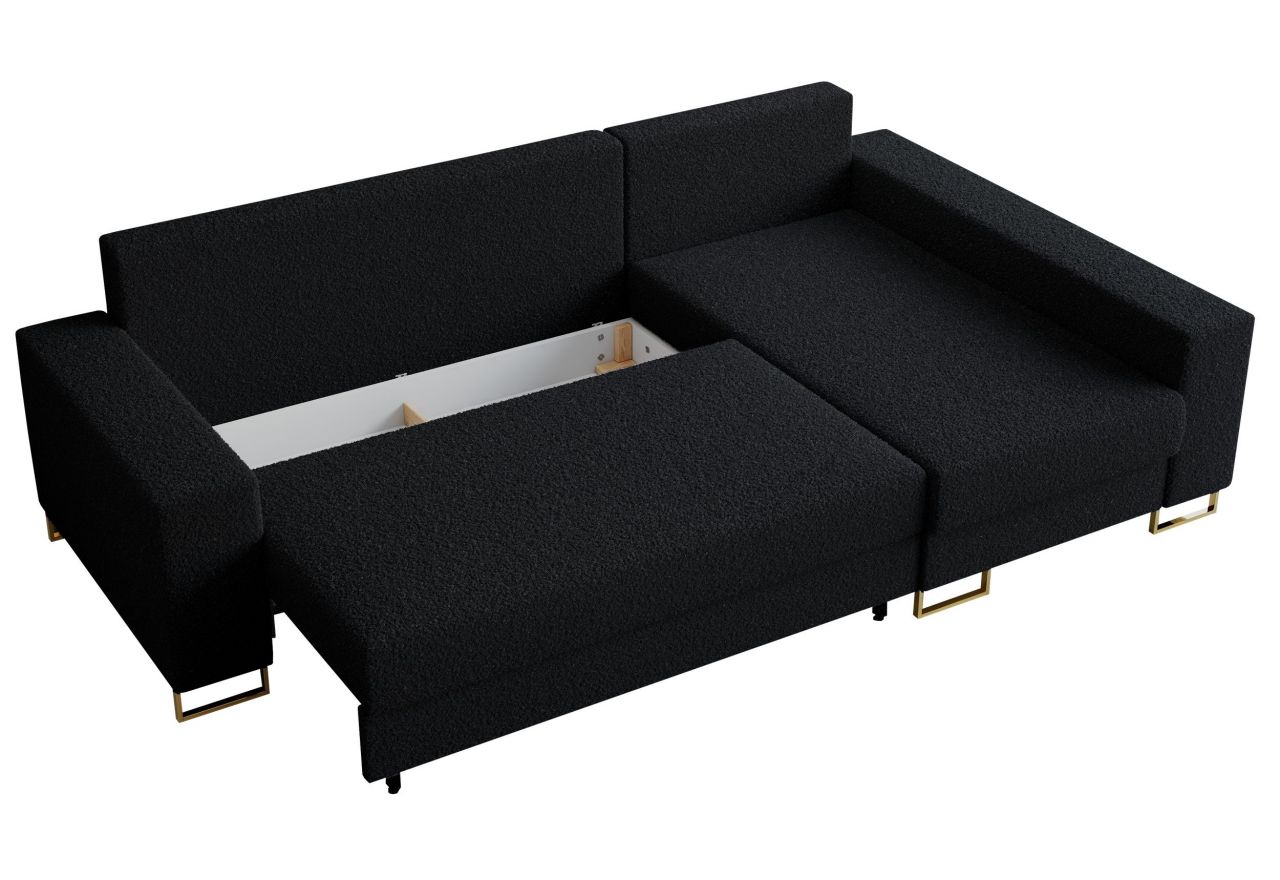 Narożnik DORIAN L - uniwersalny - czarny, boucle