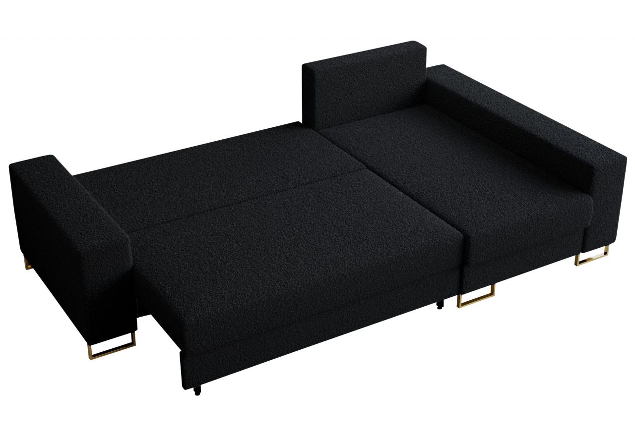 Narożnik DORIAN L - uniwersalny - czarny, boucle