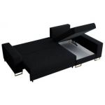 Narożnik DORIAN L - uniwersalny - czarny, boucle