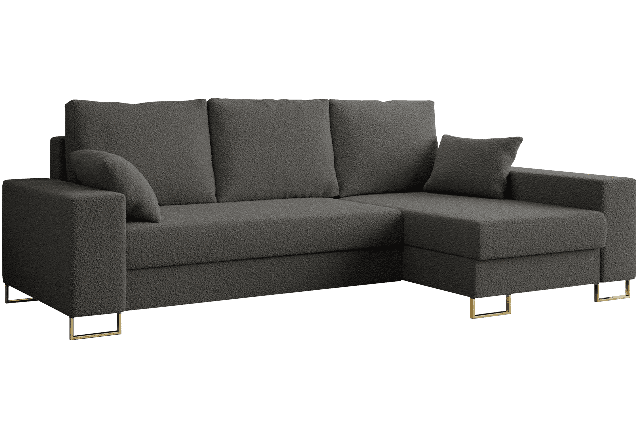 Narożnik DORIAN L - uniwersalny - ciemnoszary, boucle