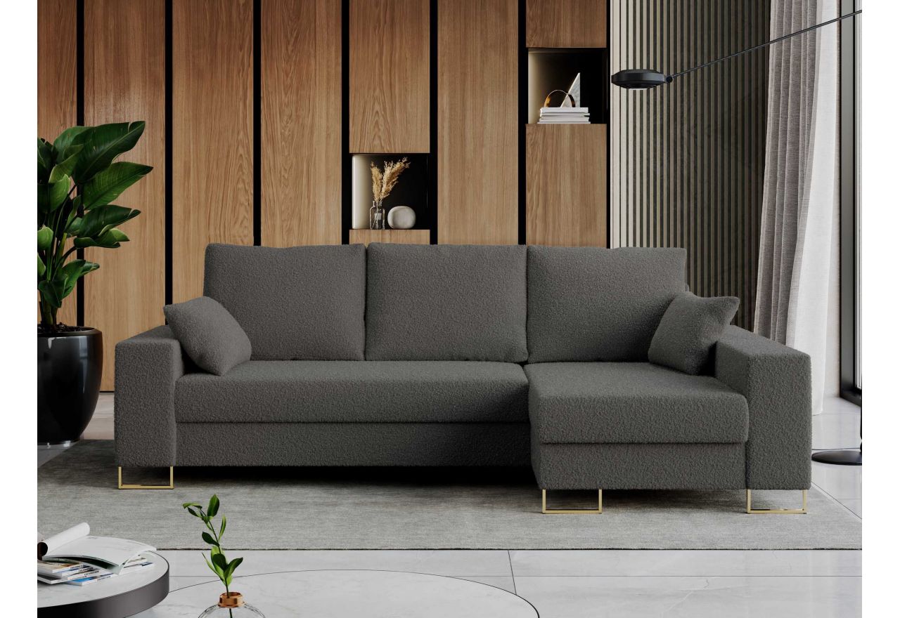 Narożnik DORIAN L - uniwersalny - ciemnoszary, boucle