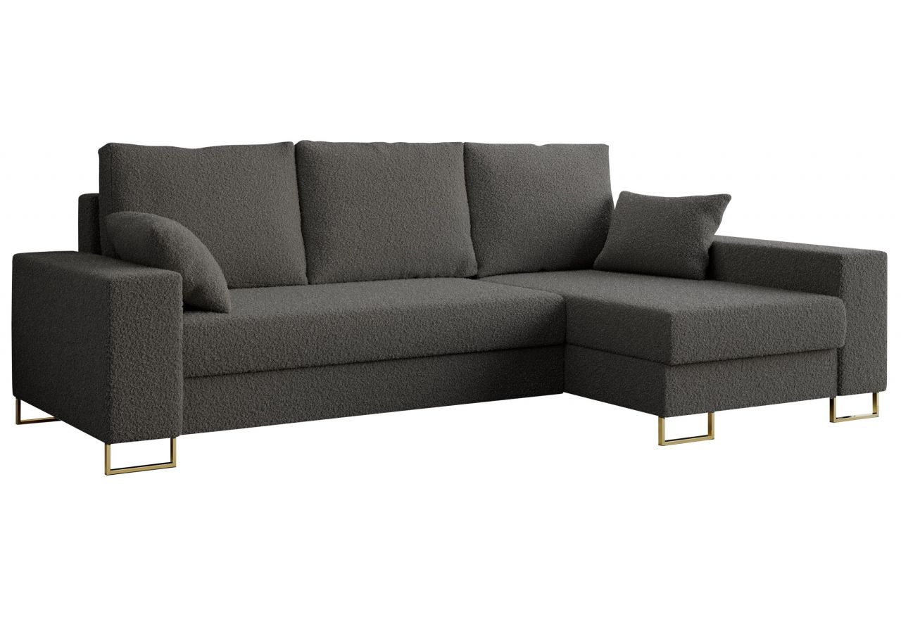 Narożnik DORIAN L - uniwersalny - ciemnoszary, boucle