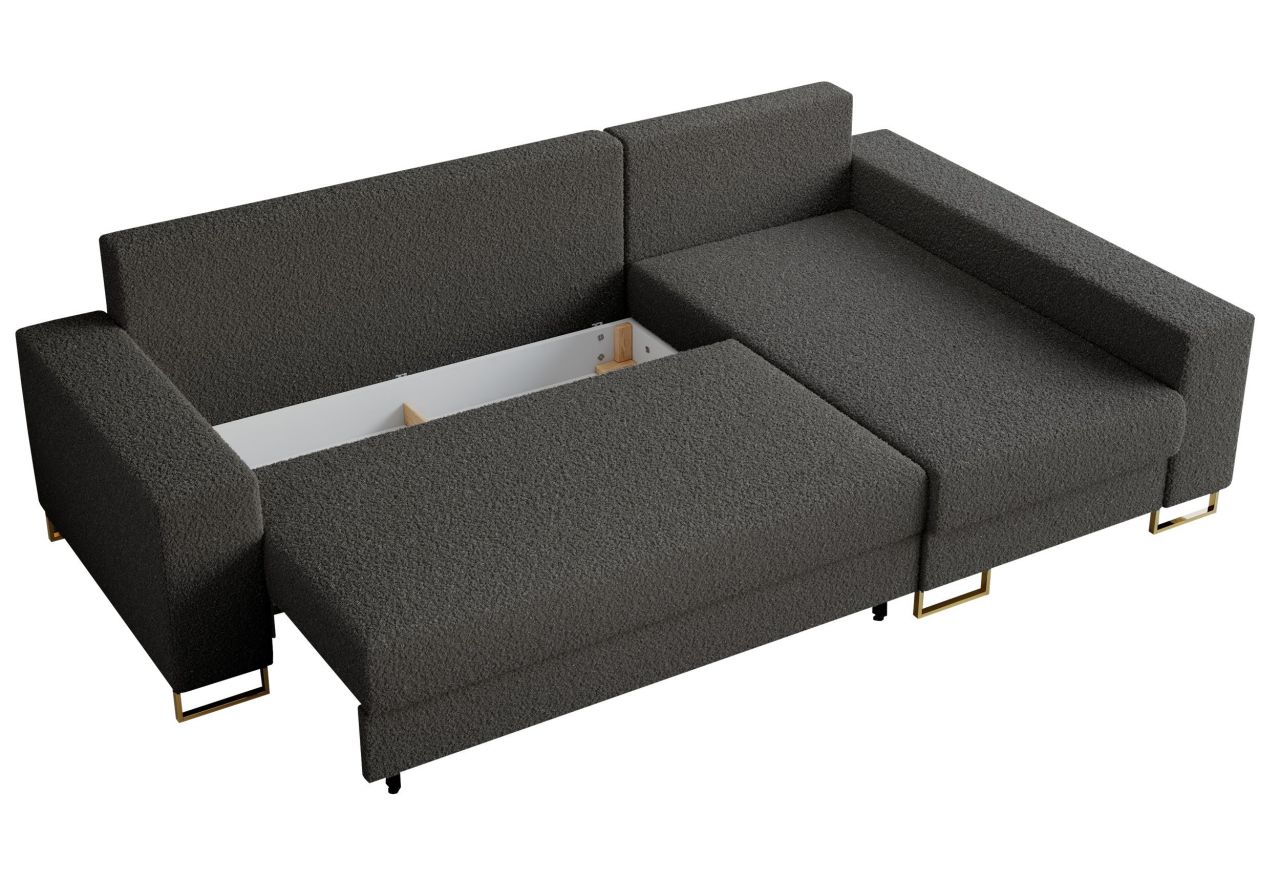 Narożnik DORIAN L - uniwersalny - ciemnoszary, boucle