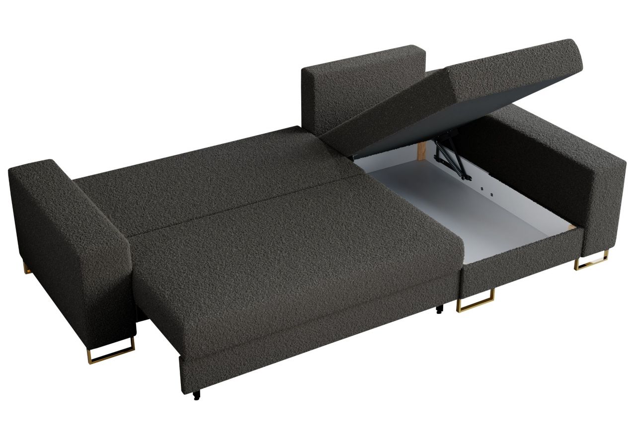 Narożnik DORIAN L - uniwersalny - ciemnoszary, boucle