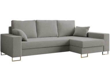 Narożnik DORIAN L - uniwersalny - jasnoszary, boucle