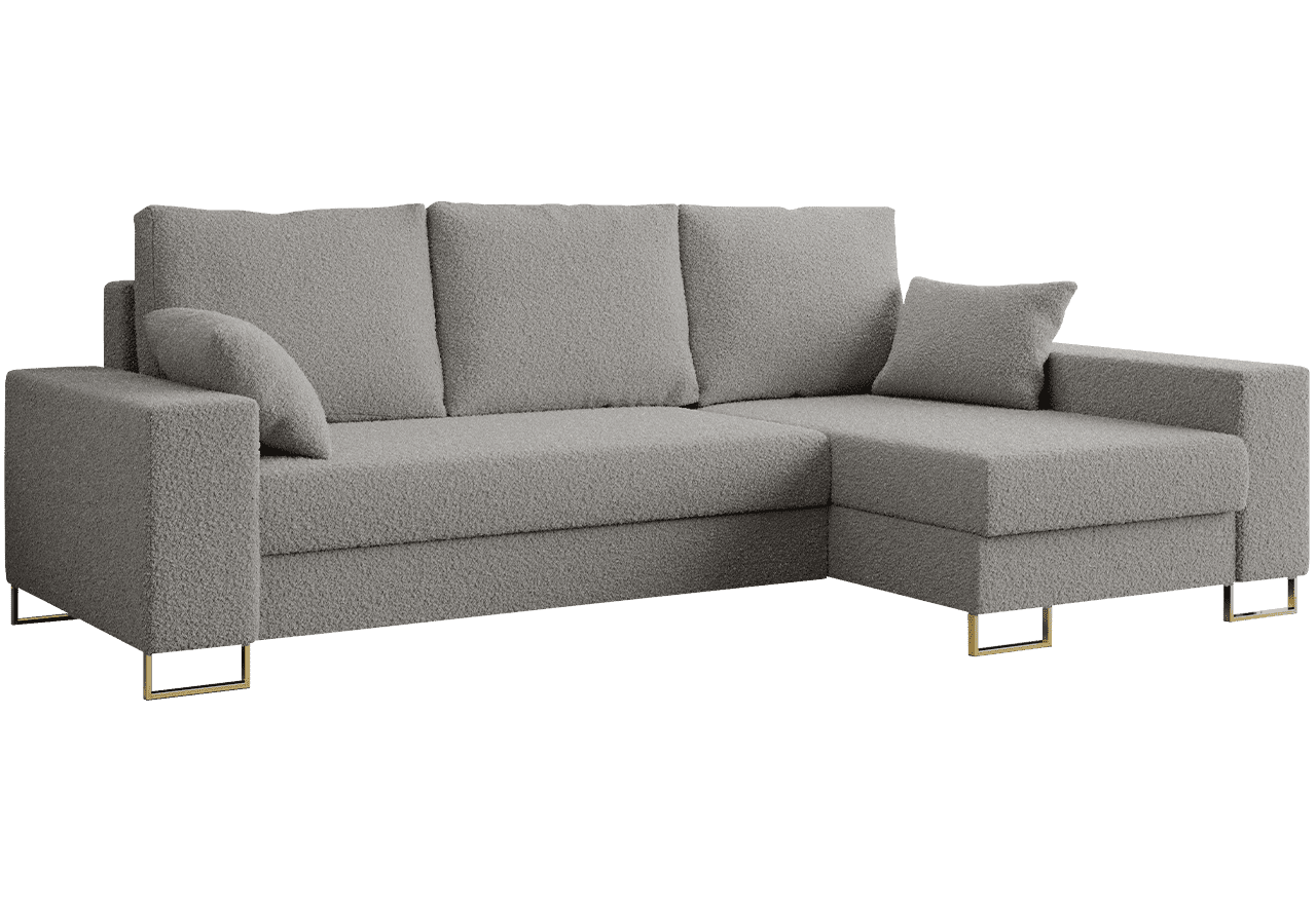 Narożnik DORIAN L - uniwersalny - jasnoszary, boucle