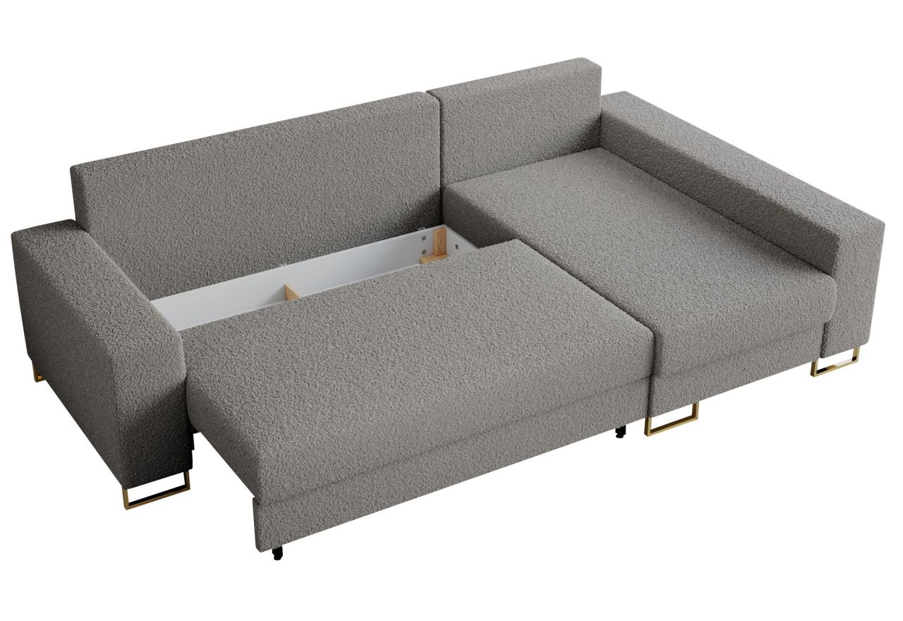 Narożnik DORIAN L - uniwersalny - jasnoszary, boucle