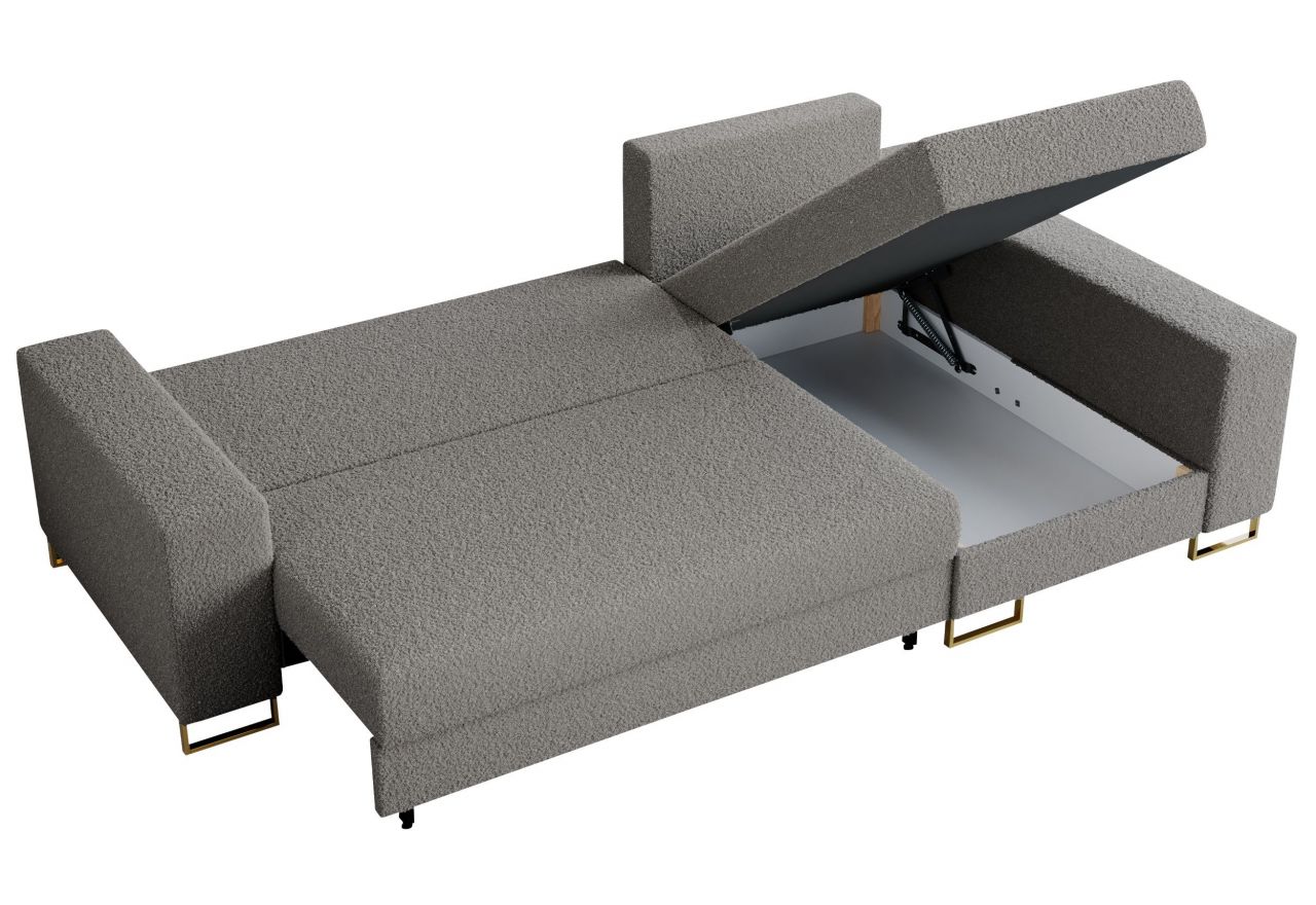 Narożnik DORIAN L - uniwersalny - jasnoszary, boucle