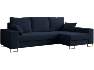 Narożnik DORIAN L - uniwersalny - ciemnoniebieski, boucle