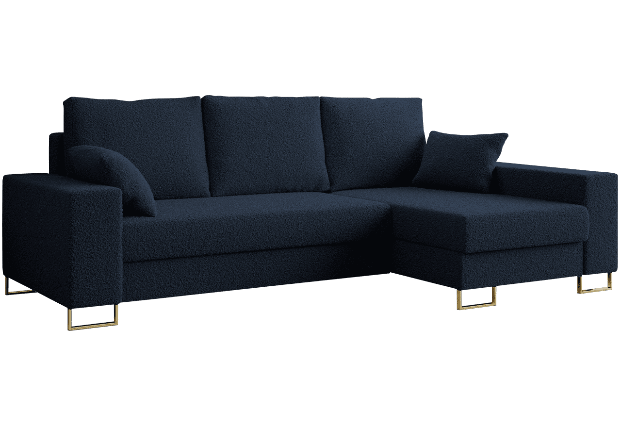 Narożnik DORIAN L - uniwersalny - ciemnoniebieski, boucle