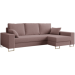 Narożnik DORIAN L - uniwersalny - różowy, boucle