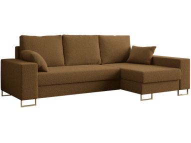 Narożnik DORIAN L - uniwersalny - brązowy, boucle