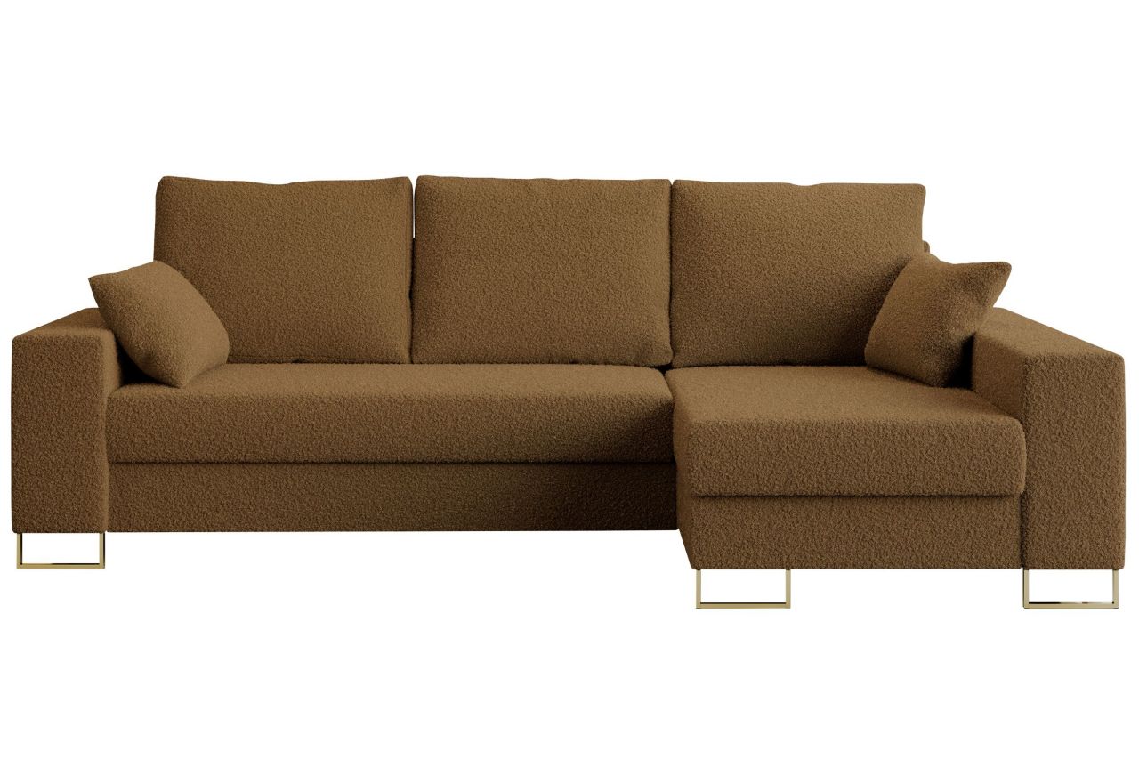 Narożnik DORIAN L - uniwersalny - brązowy, boucle