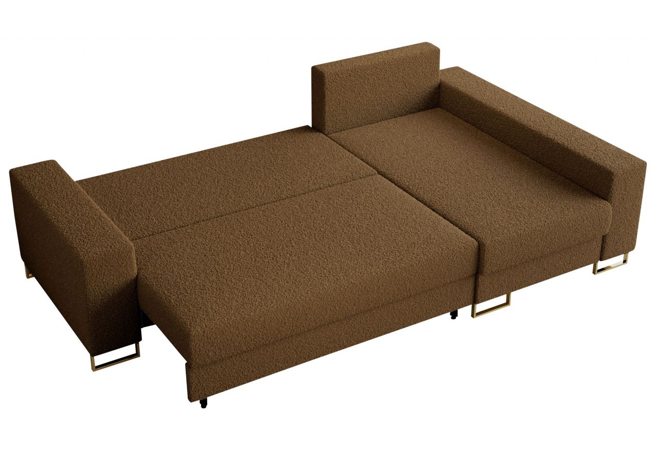 Narożnik DORIAN L - uniwersalny - brązowy, boucle