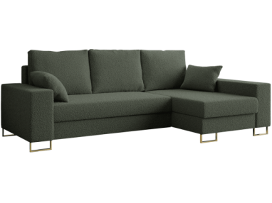 Narożnik DORIAN L - uniwersalny - zielony, boucle