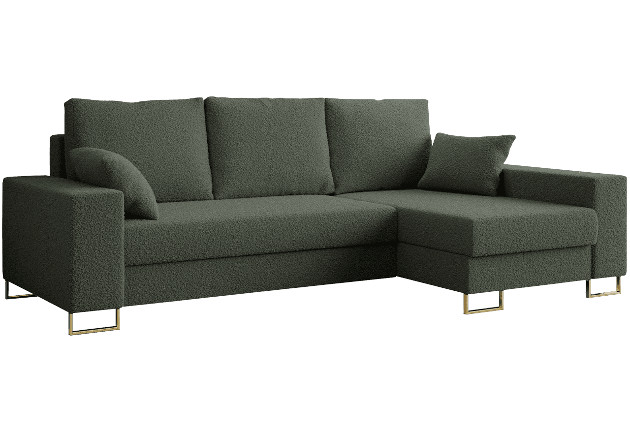 Narożnik DORIAN L - uniwersalny - zielony, boucle