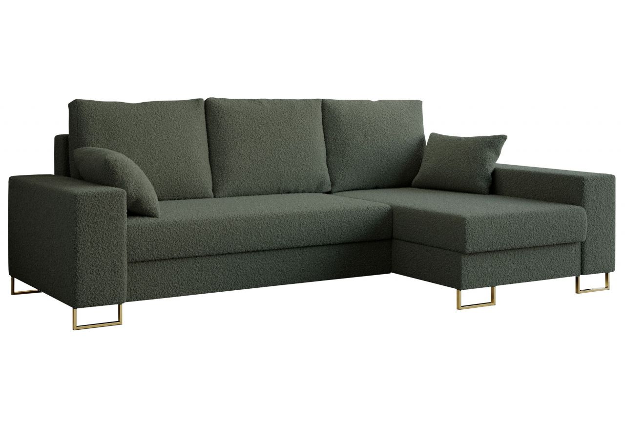 Narożnik DORIAN L - uniwersalny - zielony, boucle