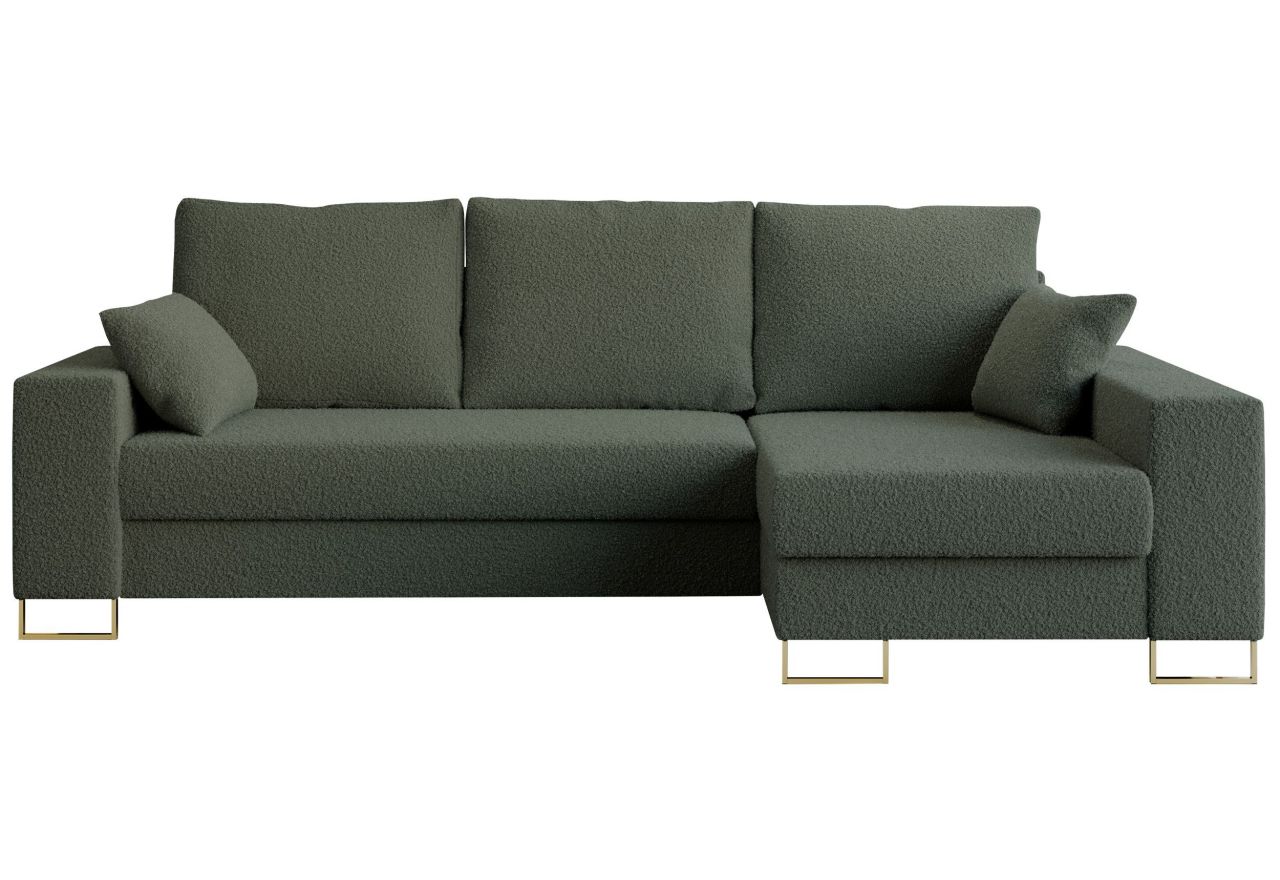 Narożnik DORIAN L - uniwersalny - zielony, boucle