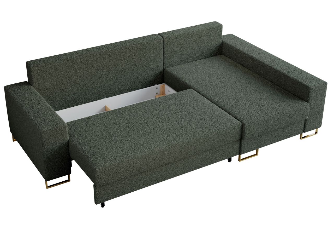 Narożnik DORIAN L - uniwersalny - zielony, boucle