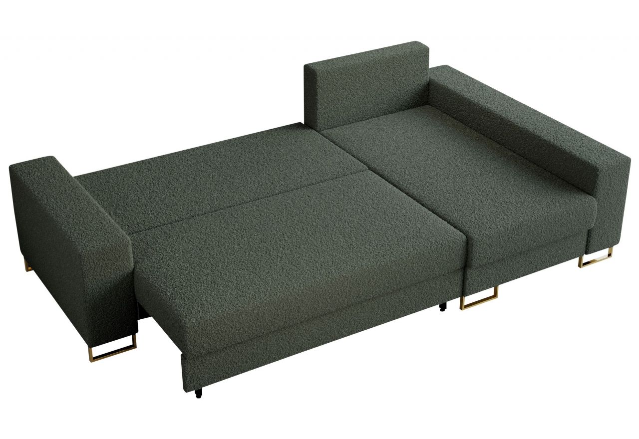 Narożnik DORIAN L - uniwersalny - zielony, boucle