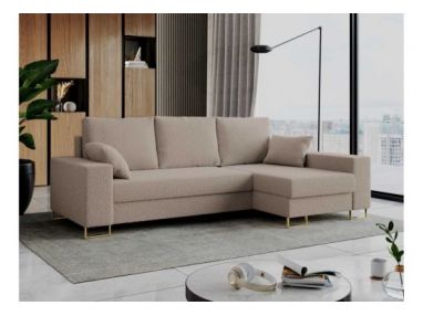 Narożnik DORIAN L - uniwersalny - jasnobrązowy, boucle