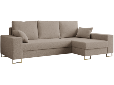 Narożnik DORIAN L - uniwersalny - jasnobrązowy, boucle