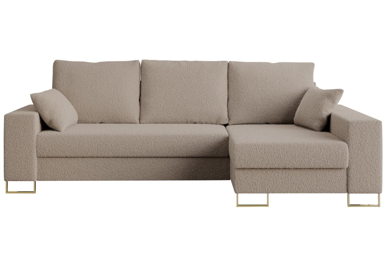 Narożnik DORIAN L - uniwersalny - jasnobrązowy, boucle