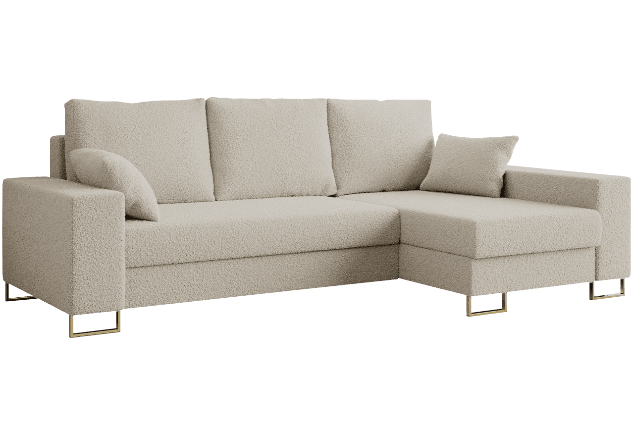 Narożnik DORIAN L - uniwersalny - kremowy, boucle