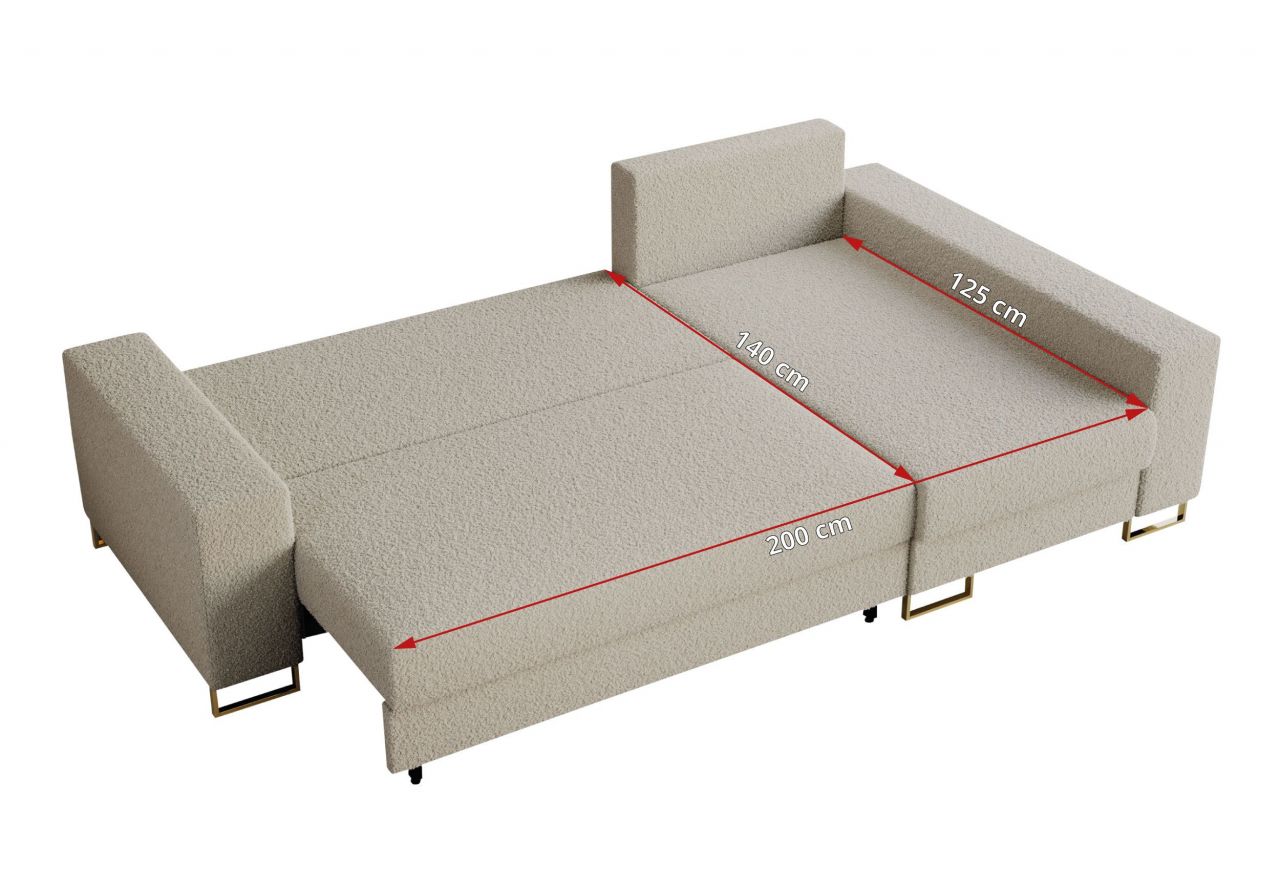 Narożnik DORIAN L - uniwersalny - kremowy, boucle