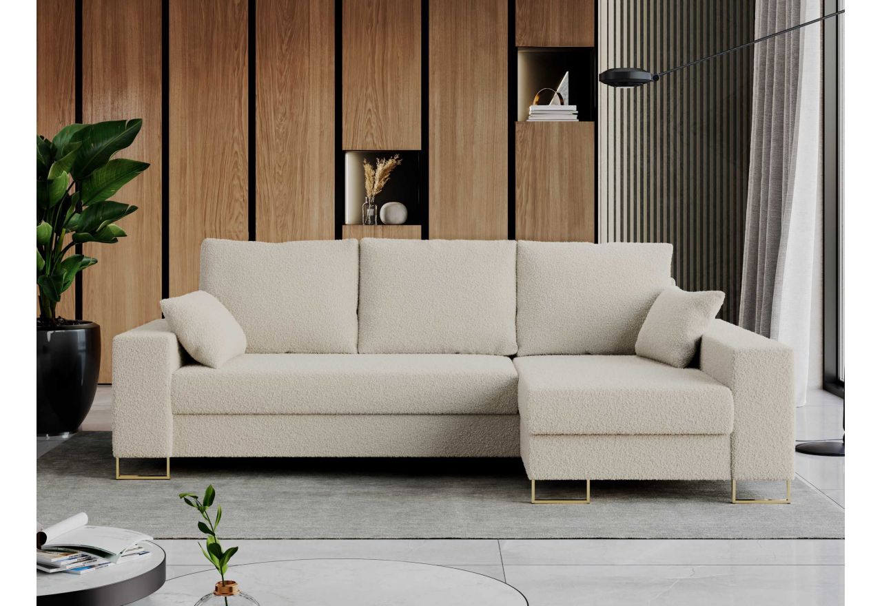 Narożnik DORIAN L - uniwersalny - kremowy, boucle