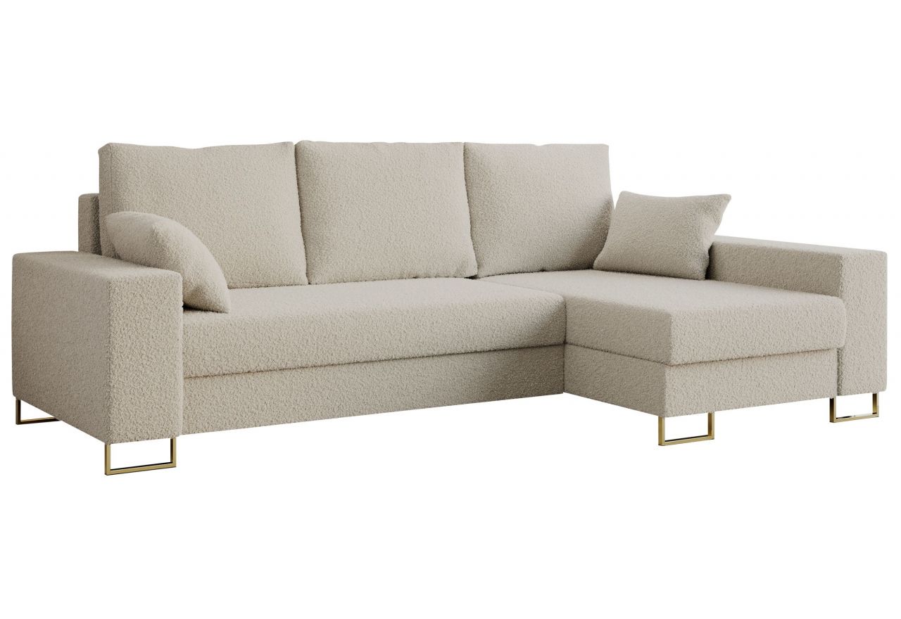 Narożnik DORIAN L - uniwersalny - kremowy, boucle