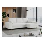 Narożnik DORIAN L - uniwersalny - biały, boucle