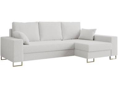 Narożnik DORIAN L - uniwersalny - biały, boucle