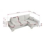 Narożnik DORIAN L - uniwersalny - biały, boucle