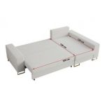 Narożnik DORIAN L - uniwersalny - biały, boucle