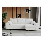 Narożnik DORIAN L - uniwersalny - biały, boucle