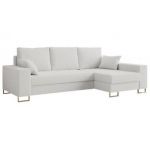 Narożnik DORIAN L - uniwersalny - biały, boucle