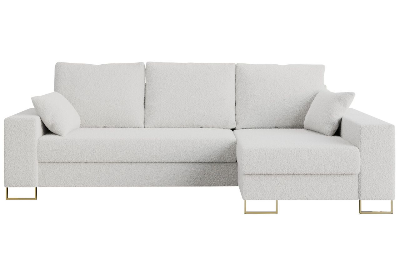 Narożnik DORIAN L - uniwersalny - biały, boucle