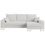 Narożnik DORIAN L - uniwersalny - biały, boucle