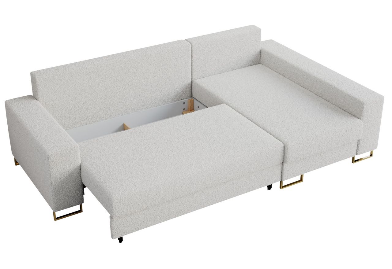 Narożnik DORIAN L - uniwersalny - biały, boucle