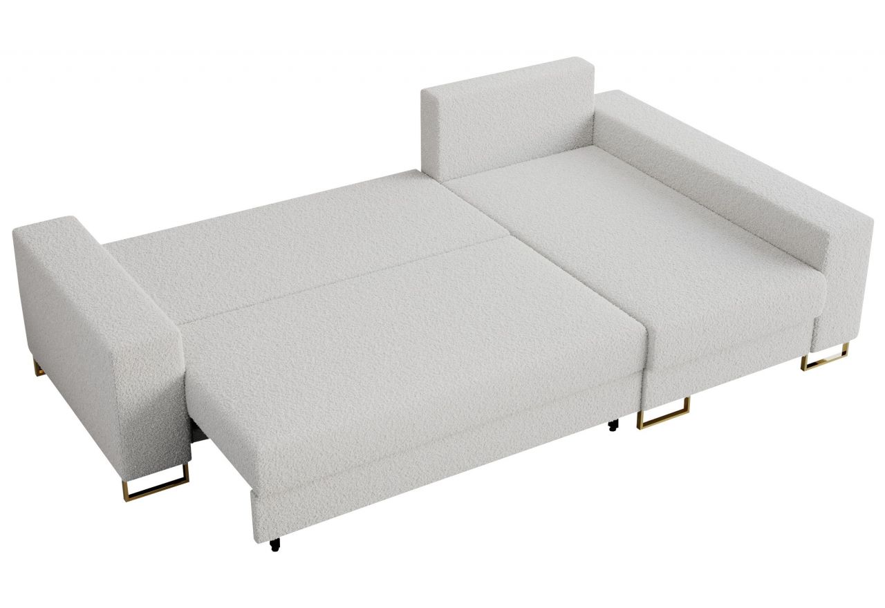 Narożnik DORIAN L - uniwersalny - biały, boucle