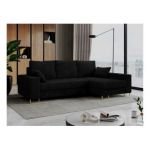 Narożnik DORIAN L - uniwersalny - czarny, sztruks