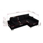 Narożnik DORIAN L - uniwersalny - czarny, sztruks