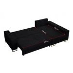 Narożnik DORIAN L - uniwersalny - czarny, sztruks