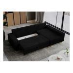 Narożnik DORIAN L - uniwersalny - czarny, sztruks